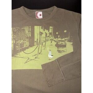 Gama-Go Shirt Long Sleeve Men’s Small Skater Dirty Bird Pigeon Smoking Bike Y2K